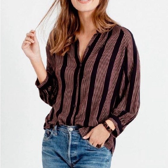 Rails Edith Blouse in Midas Stripe Metallic Size XS - Picture 1 of 8